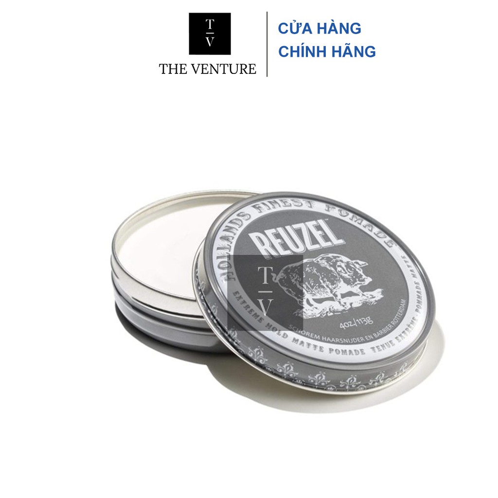 Sáp Vuốt Tóc Reuzel Extreme Hold Matte Pomade Chính Hãng - Pomade Heo Xám