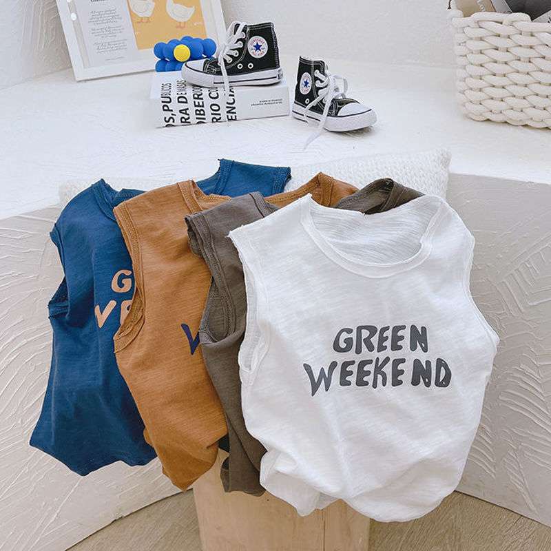 Quần áo hè bé trai, Áo ba lỗ sát nách GREEN Week cho bé chất cotton cực mát - SUMO KIDS