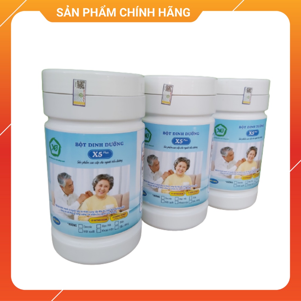 03 Bột dinh dưỡng X5 Plus cho người tiểu đường làm từ ngũ cốc nảy mầm,hạnh nhân,macca,óc chó,betaglucan,sữa...