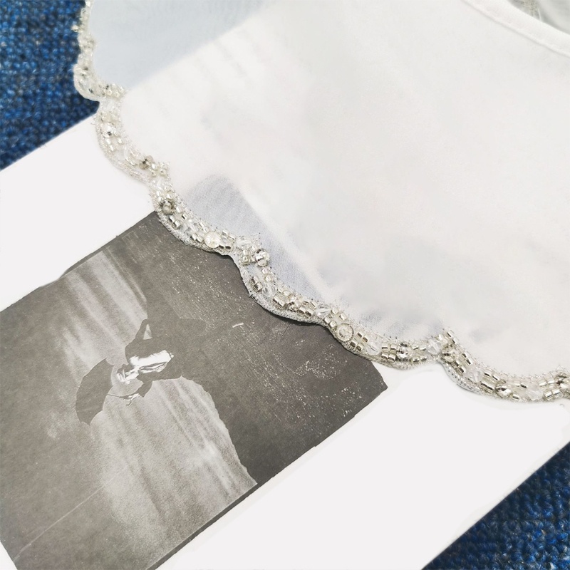 Cổ áo giả thắt dây màu trắng xuyên thấu cho nữ
 | BigBuy360 - bigbuy360.vn