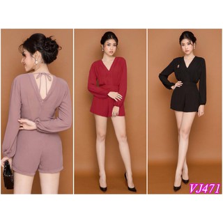 Jum short tay dài hở lưng