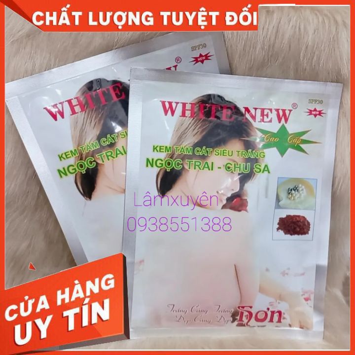 KEM TẮM CÁT SIÊU TRẮNG NGỌC TRAI_ CHU SA ( WHITE NEW ) 300ggiúp làm trắng mịn da_chuyên dụng cho thẩm mĩ viện.