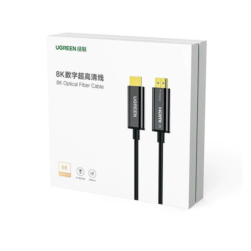 Cáp HDMI 2.1 sợi quang lõi đồng 8K/60Hz,4K/120Hz eARC Cao Cấp Ugreen 80406 80407 80408 80409 50400 Chính Hãng HD141