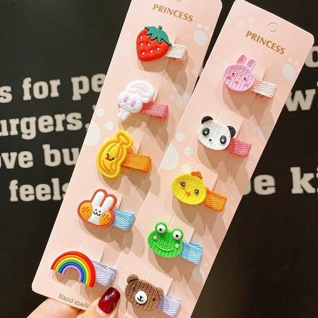 Set 5 Cặp Tóc Hoạt Hình Cho Bé Siêu Xinh
