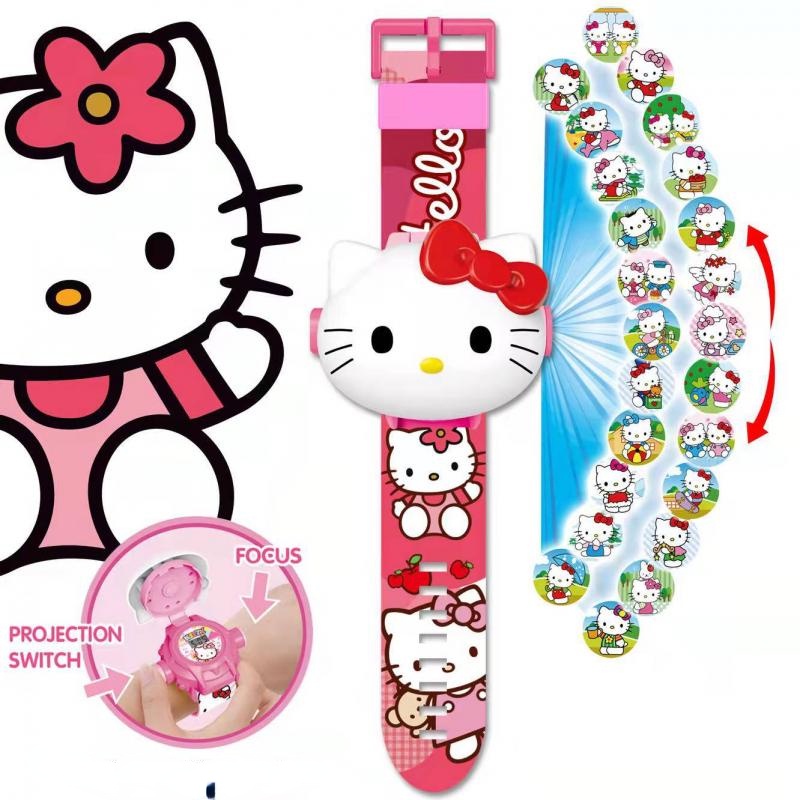 SANRIO Đồng Hồ Chiếu Hoạt Hình Cinnamoroll Melody Hello Kitty Đáng Yêu Dành Cho Trẻ 24 Tuổi