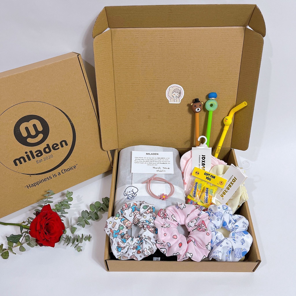 Combo Hộp Quà Tặng Túi Vải Đặc Biệt Dễ Thương, Làm Quà Tặng người yêu, bạn gái, chị gái em gái - nhà MILADEN