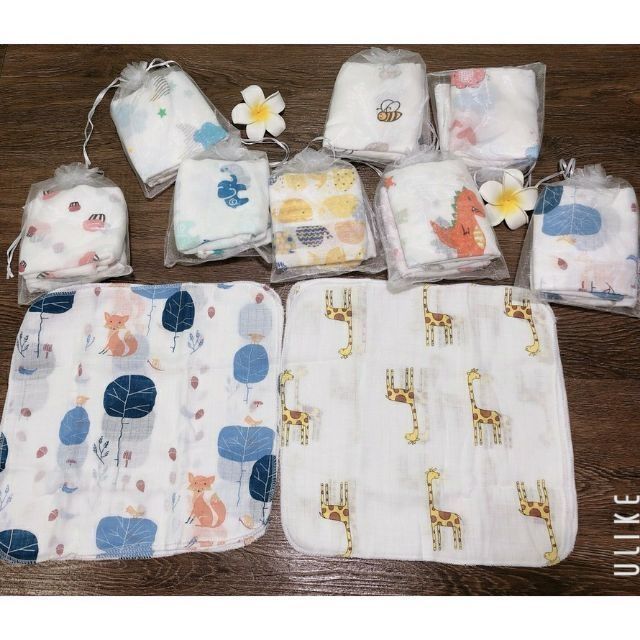 10 Chiếc Khăn Sữa Aden Sợi Tre Túi Lưới / Nhiều Mẫu