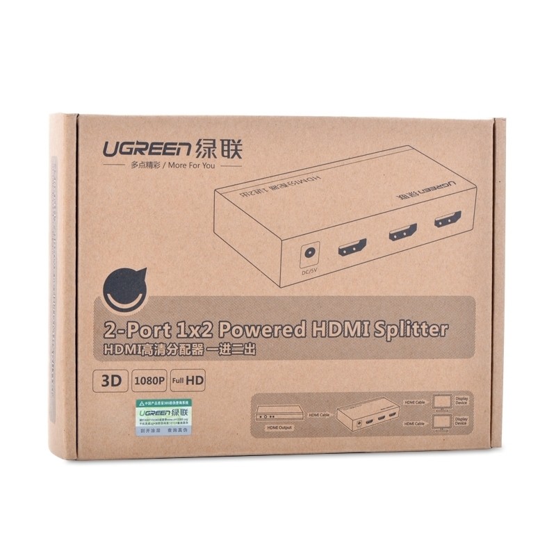 Bộ Chia Cổng HDMI 1 Ra 2 Hỗ Trợ 4K@30Hz Ugreen 40201 Chính Hãng
