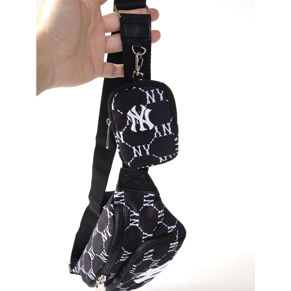 Túi Bao Tử MLB NY MONOGRAM WAIST BAG BLACK
