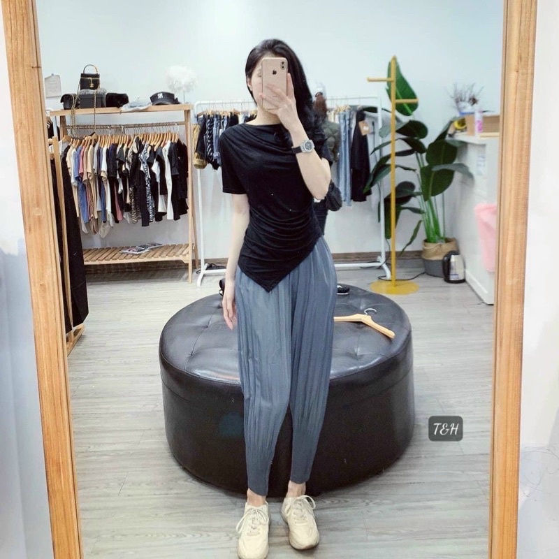 Áo thun rúm vạt nhọn siêu hot