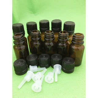 Combo 20 Lọ đựng tinh dầu nâu nhỏ giọt nắp đen lọ 10ml