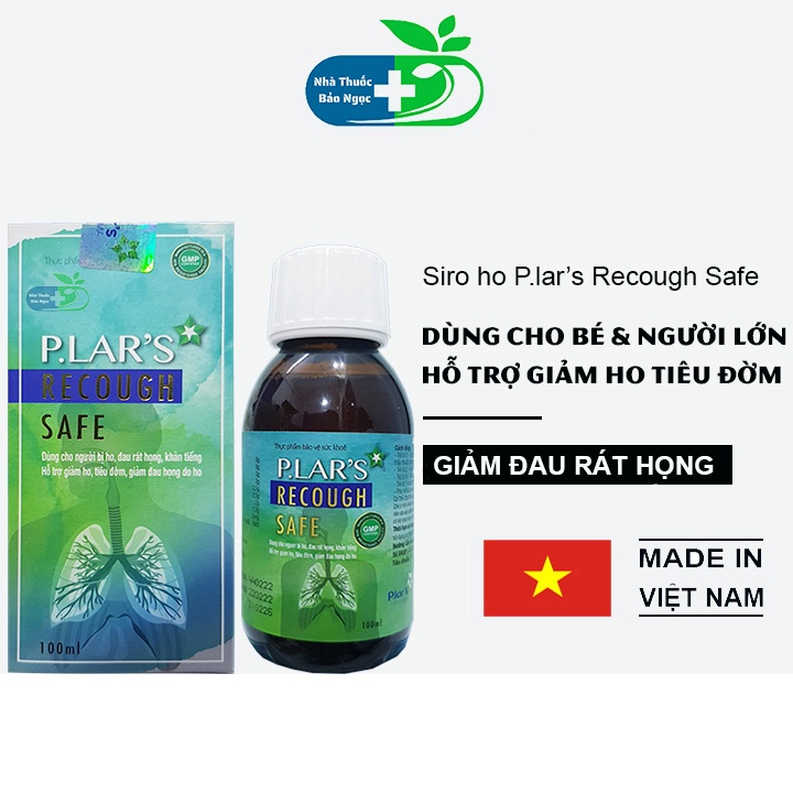 Siro ho cho bé P.lar’s Recough Safe hỗ trợ giảm ho, tiêu đờm, giảm đau rát họng do ho