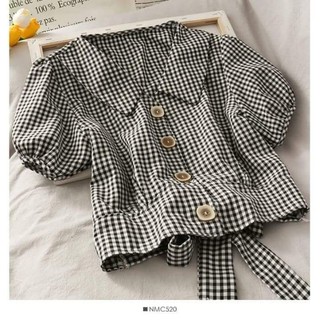[Hàng order] Áo croptop tay phồng
