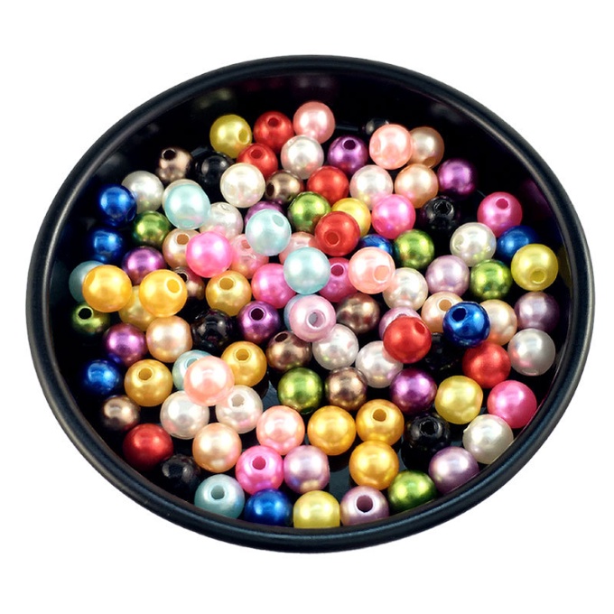 Hạt trai pearl có xuyên lỗ sẵn cho các bạn trang trí vòng tay, charm kẹp tóc, DIY