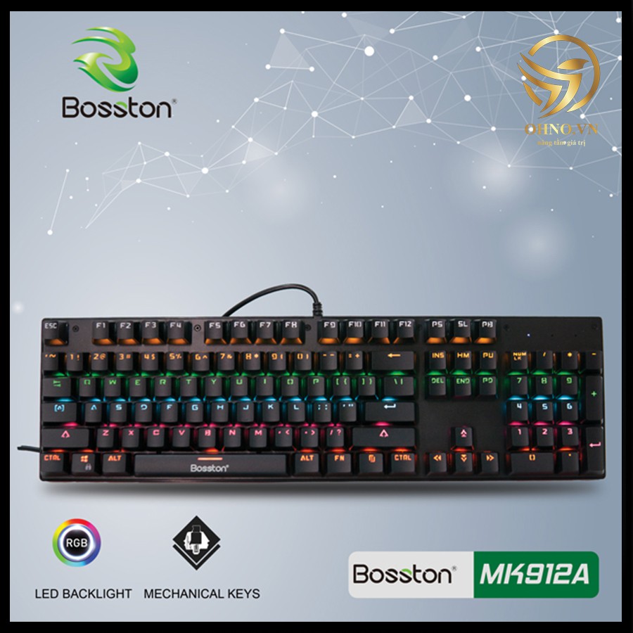 Bàn Phím Có Dây Máy Tính Bàn Đèn Led Bosston MK912A Bàn Phím Cơ Gaming Cao Cấp - OHNO Việt Nam | WebRaoVat - webraovat.net.vn