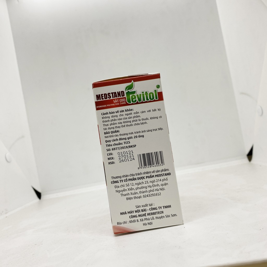 Medstand Fevitol hôp 20 ống - Hỗ trợ giảm thiếu máu do thiếu sắt