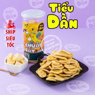 Chuối sấy giòn hũ lớn 300g Tiểu Dần đồ ăn vặt vừa ngon vừa rẻ