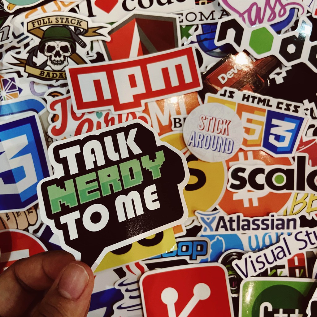 [Code02] 100 sticker IT coding, lập trình, programmer, dán nón, laptop, từ stickaroundvn