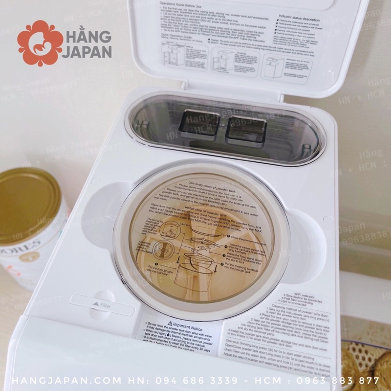 Máy pha sữa Niucun Pro 2023 có tiệt trùng UV thông minh, sấy khô, pha được tất cả các loai sữa từ 35-70 độ