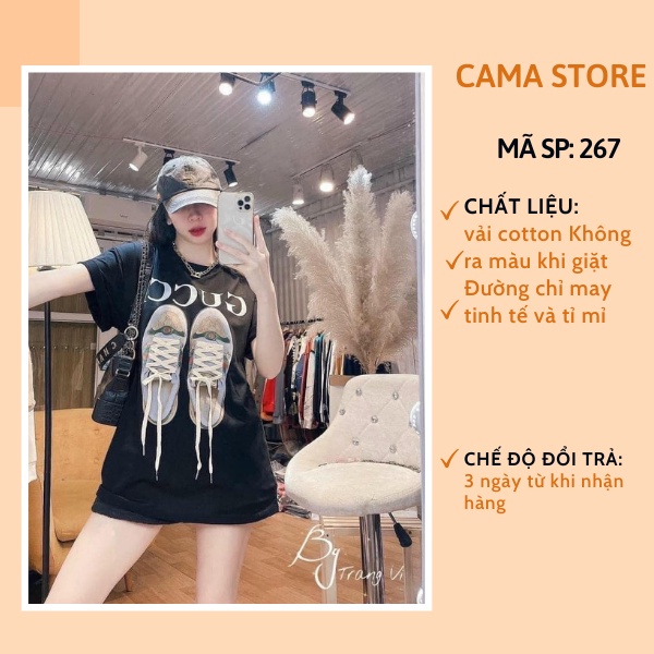 Áo thun hình đôi giầy tay lỡ form rộng CaMa Store M267 | BigBuy360 - bigbuy360.vn