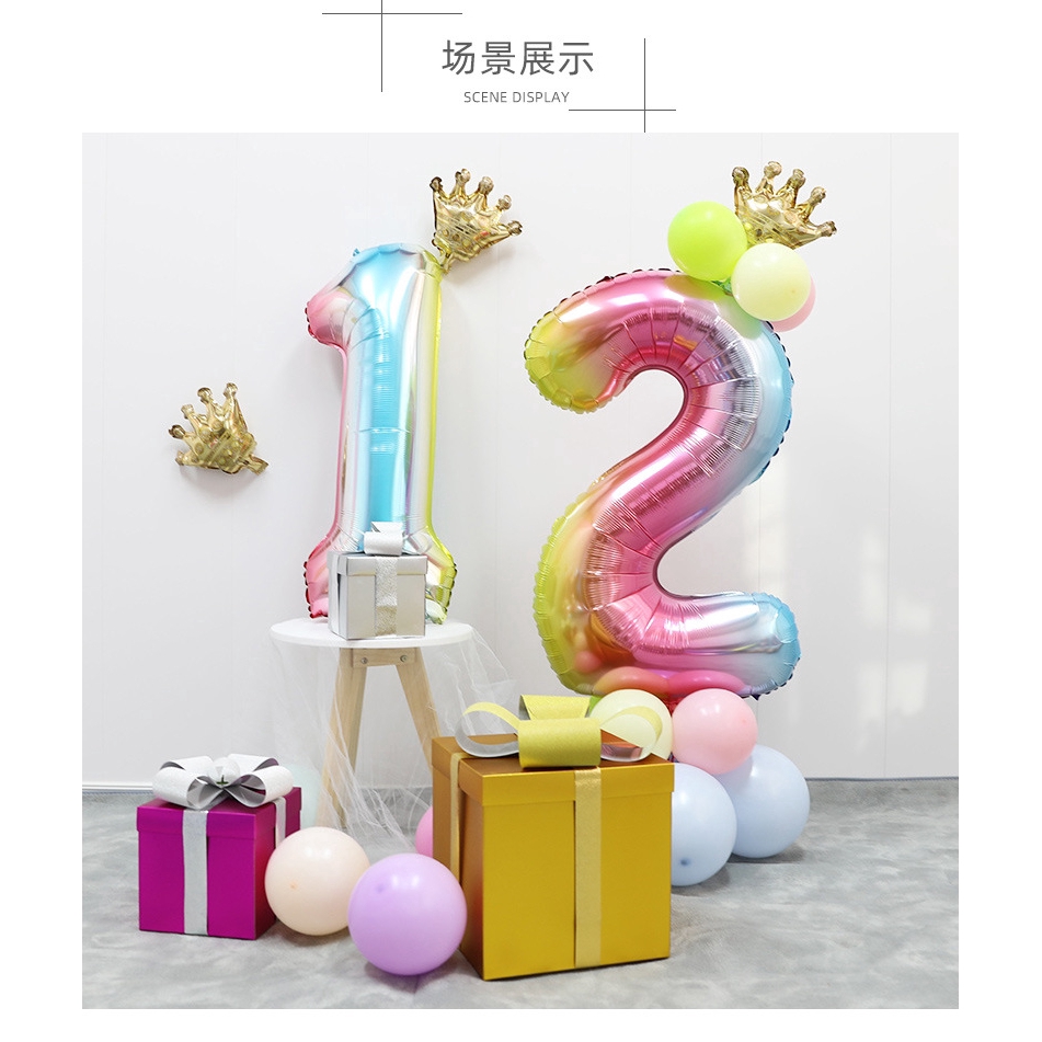 Bong bóng nhôm 40'' hình chữ số dùng trang trí tiệc sinh nhật