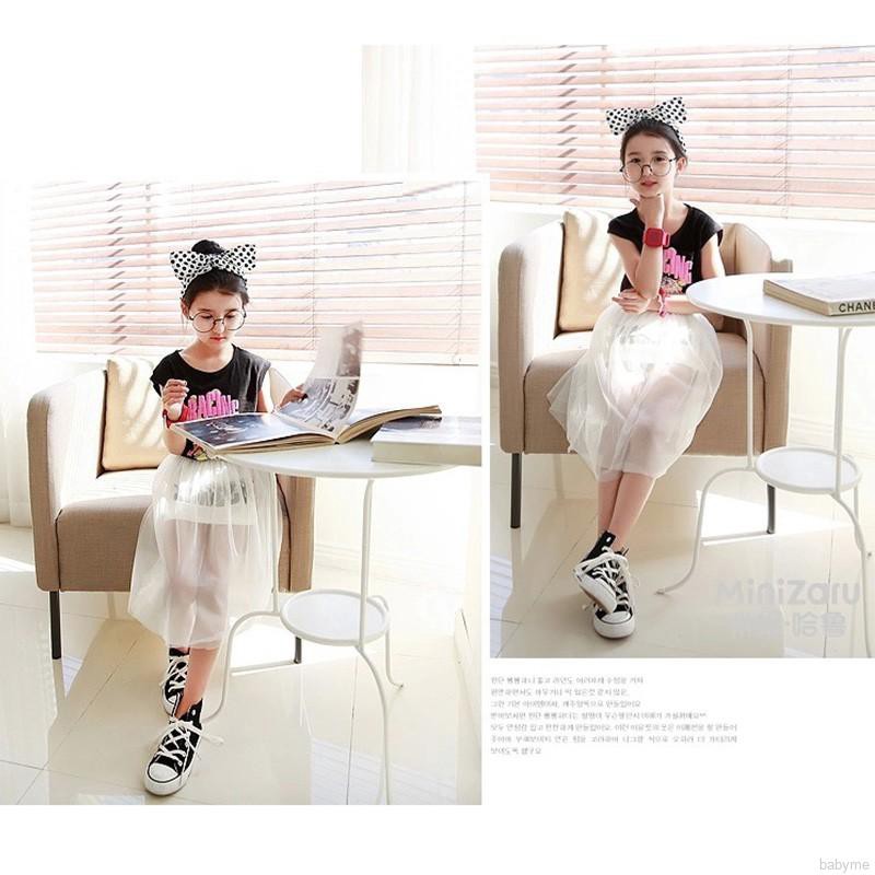 Đầm thun ngắn tay in chữ dễ thương cho bé gái