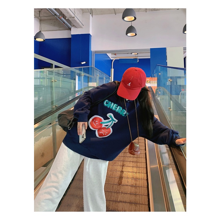 Áo Sweater Cổ Tròn Dáng Rộng In Họa Tiết Phong Cách Retro Thời Trang Hàn Quốc Cho Nữ | BigBuy360 - bigbuy360.vn