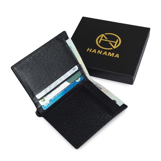 Ví da bò Hanama Note 4 đen ( dáng đứng )