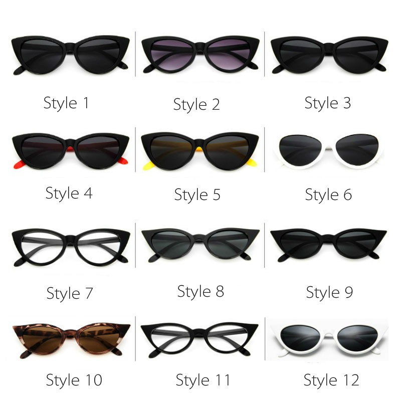 Kính Mát Mắt Mèo Phong Cách Retro Chống Tia Uv Thời Trang Cho Nữ