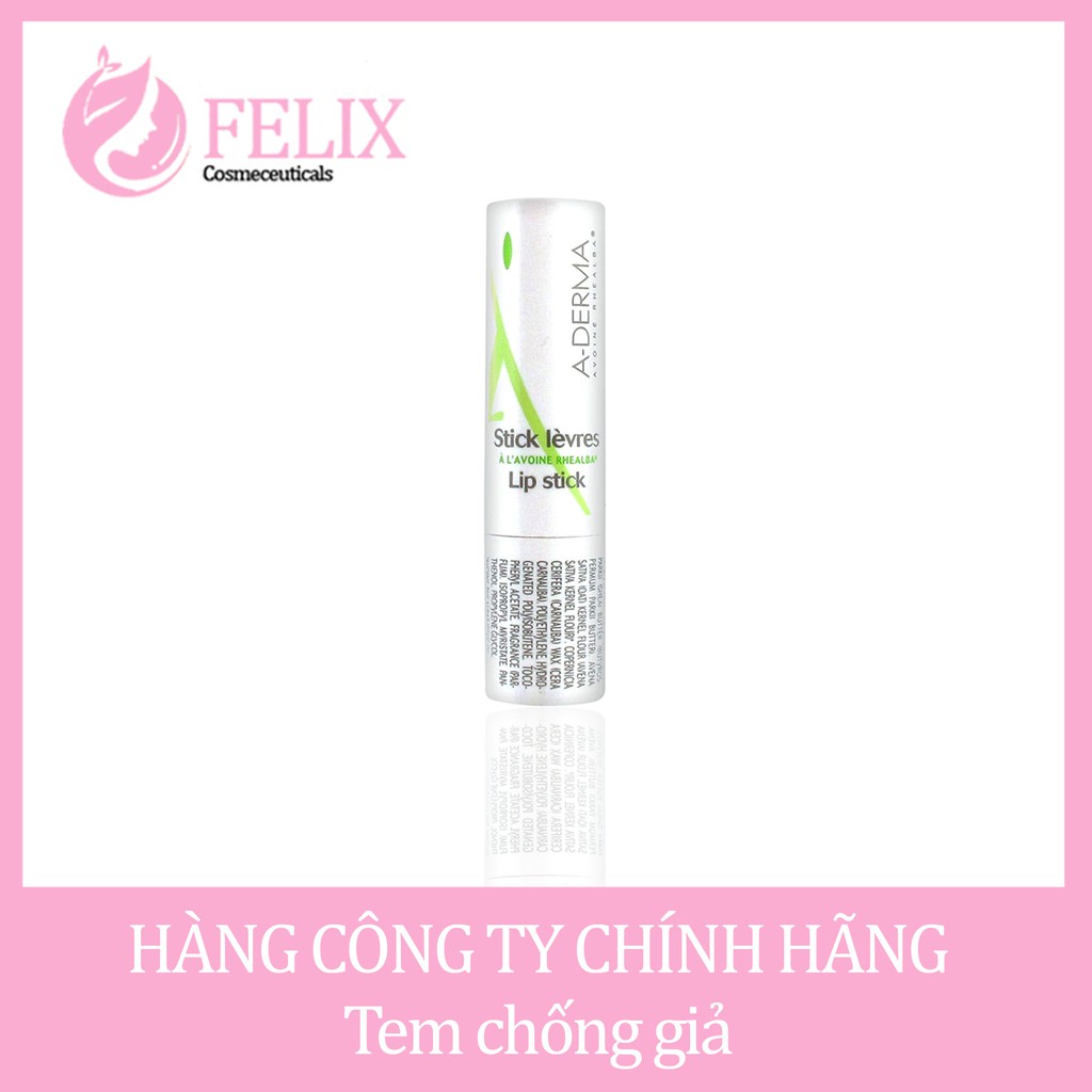 [TEM NHẬP KHẨU] Son dưỡng ẩm và bảo vệ môi trong suốt A-Derma Lip Stick 4g- ADERMA OFFICAL