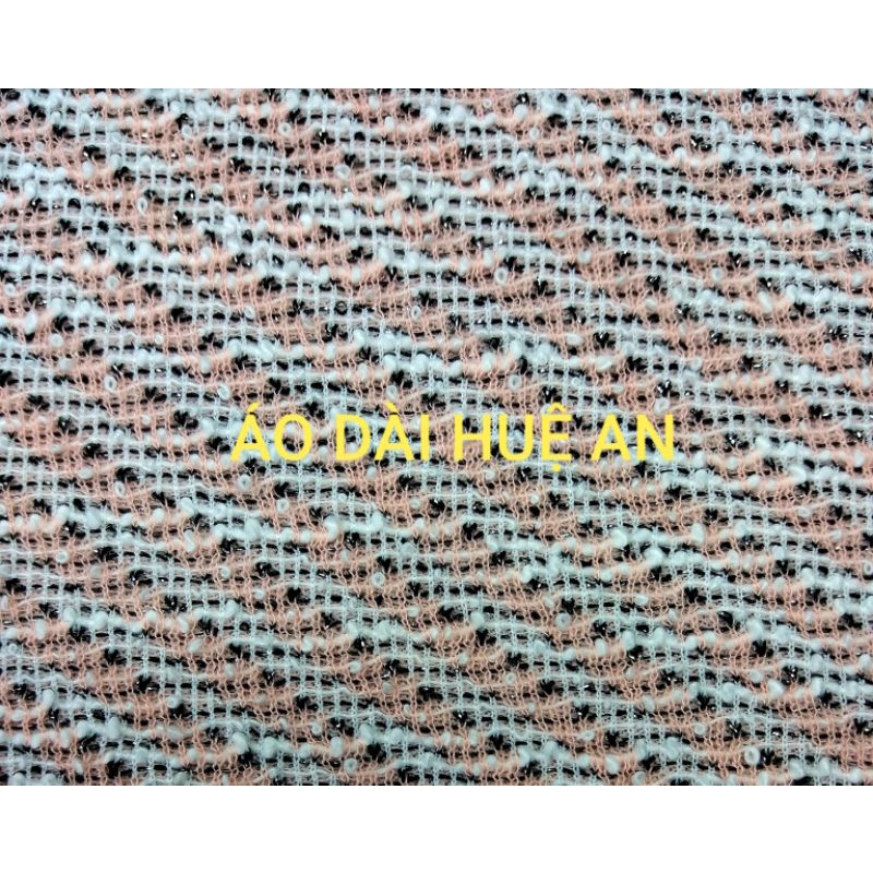2m vải dạ tweed, dạ text dệt kim tuyến đã lót thun co dãn, may váy đầm, vest, áo khoát,... khổ vải 1m6