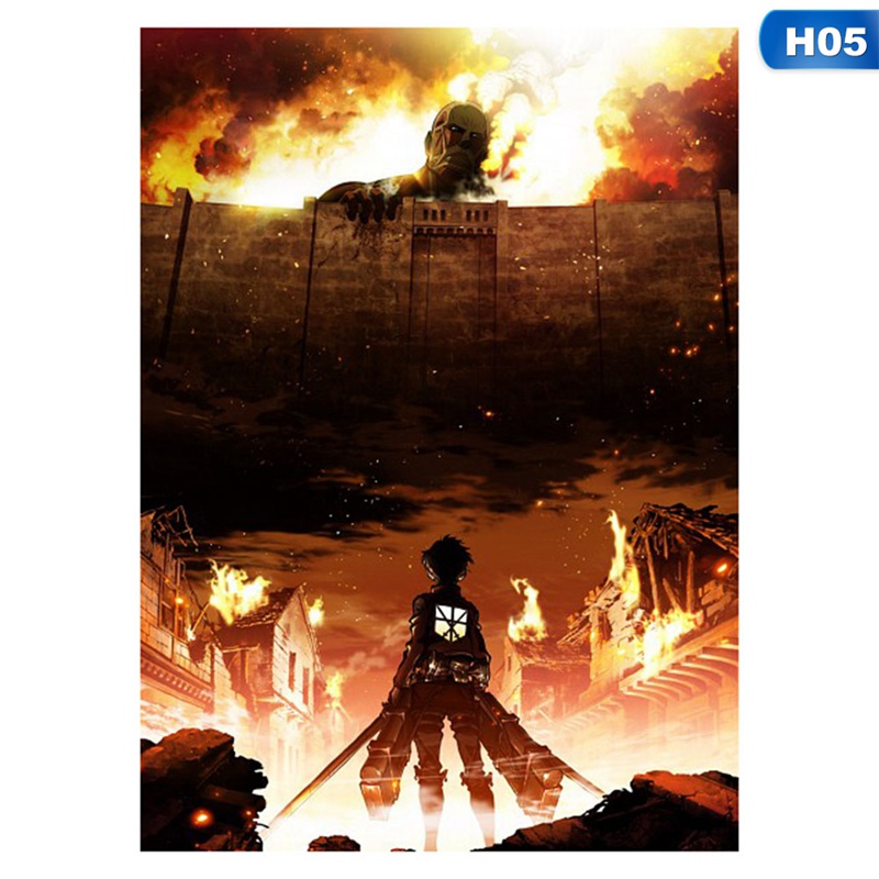 Áp phích phim Anime Attack On Titan treo tường trang trí