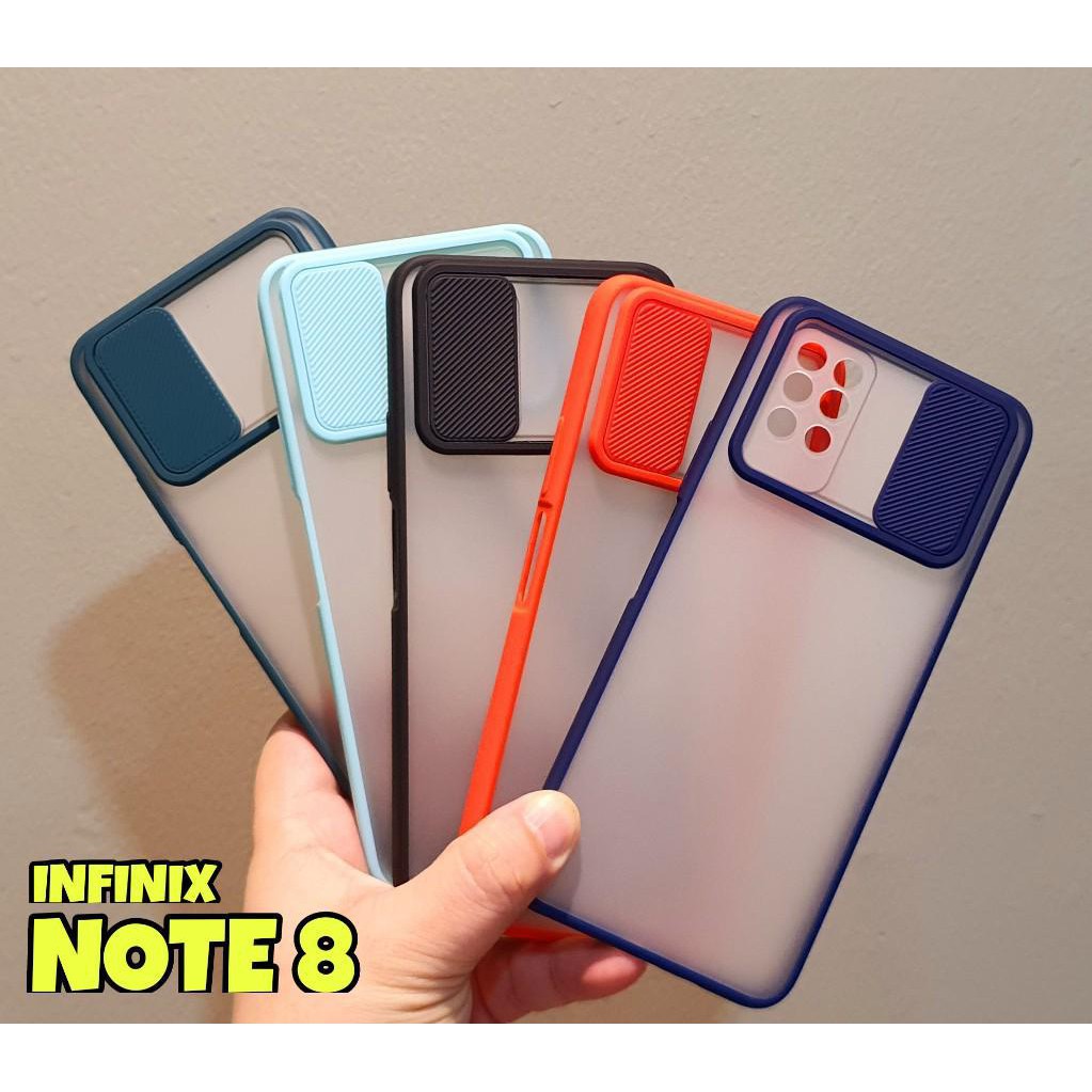 Ốp Điện Thoại Mỏng Có Nắp Trượt Bảo Vệ Camera Trái Phải Cho Infinix Note 7 Note 8 Note 9 Note 9 Play