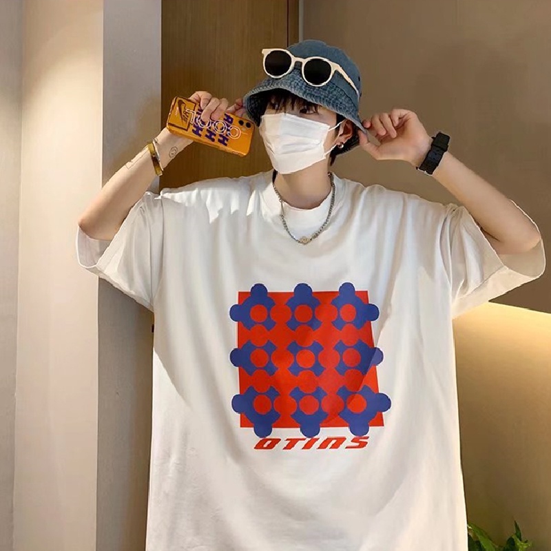 Áo Thun Tay Ngắn Dáng Rộng In Chữ Phong Cách Hàn Quốc Thời Trang Mùa Hè Cho Nam Và Nữ Size M-5XL