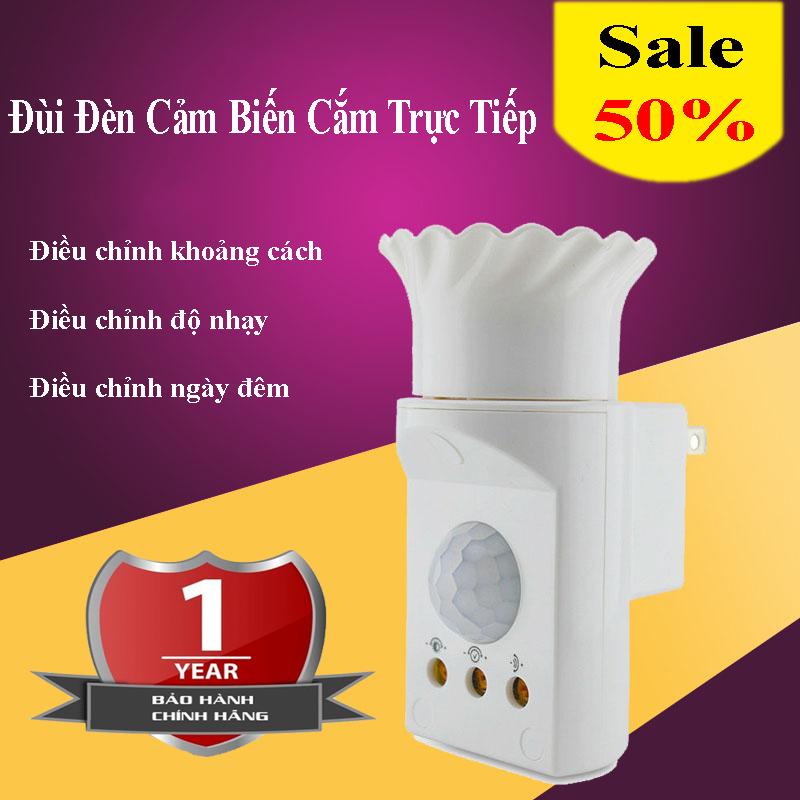 Cảm Biến Đui Đèn Cắm Trực Tiếp, Đui Đèn Được Thiết Kế  Thông Minh Bật Tắt Khi Có Người, Chống Trộm An Toàn