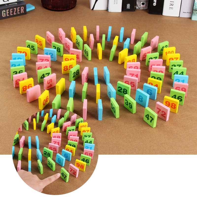 Đồ Chơi Gỗ Domino Học Toán, Bộ Đồ Chơi Domino Xếp Hình, Đồ Chơi Domino Học Toán 300 Chi Tiết.