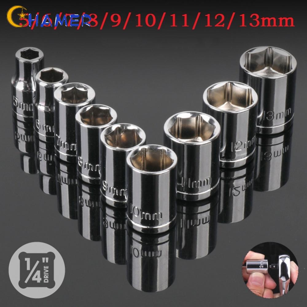CHAMER- ~9pcs 1 4 inch Drive 513mm Hex Bit Metric Socket Wrench Head Nut Removal Tool hNxHjKqu eZoaFbY