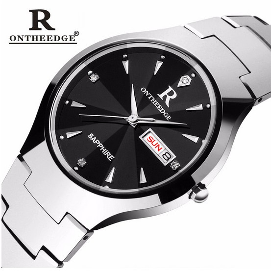 Đồng hồ nam Ontheedge dây đá siêu mỏng kính Sapphire (fullbox, trắng-đen) | BigBuy360 - bigbuy360.vn