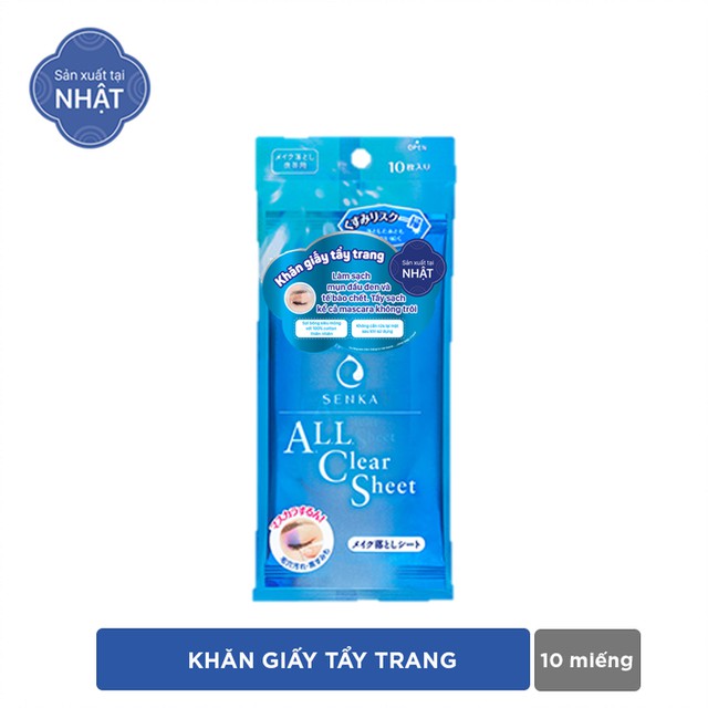 [HB Gift] Khăn giấy tẩy trang 10 miếng Senka Cleansing Sheet