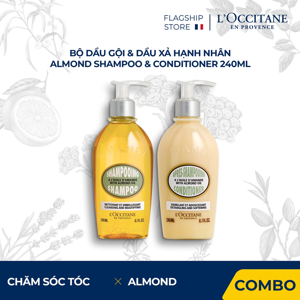 Dầu gội Hạnh Nhân 240 ml &amp; dầu xả Hạnh Nhân 240ml L'Occitane