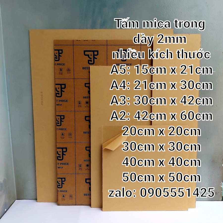 Mica trong dày 2,3mm nhiều kích thước cắt theo yêu cầu