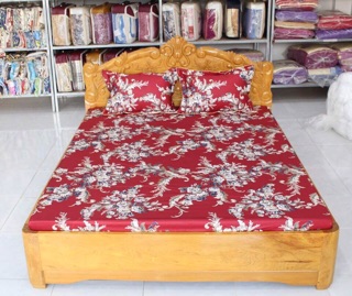 Bộ ga và vỏ gối cotton lụa hàn alnena