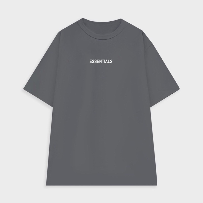 Áo thun phông logo tay nam nữ in Silicon nổi Essentials Unisex