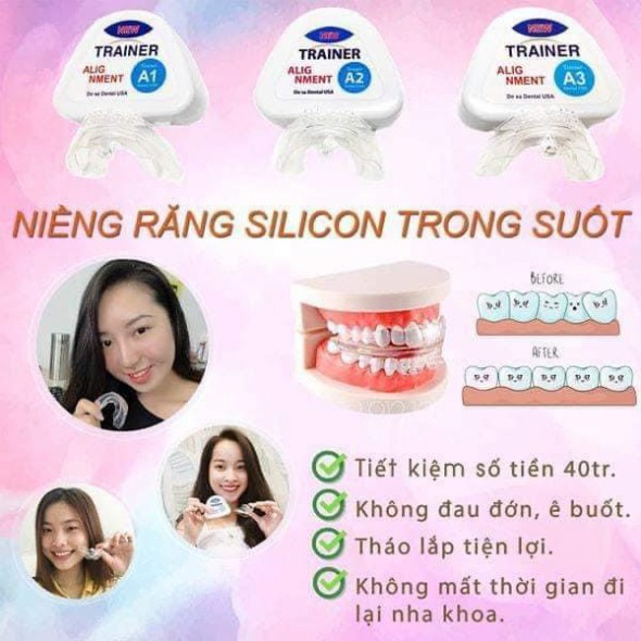 FREE SHIP l Bộ Dụng Cụ Niềng Răng Tại Nhà - Niềng răng trong suốt ( 3 giai đoạn A1+A2+A3 )