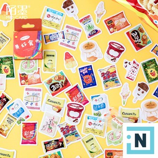 [ iNote ] Set 46 Sticker Dán Món Ăn Vặt Hộp Mini Xinh Xắn