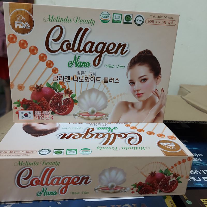 《Date 2025-hộp 30 góiBột uống trắng da Collagen Nano lựu đỏ giúp giảm nám, tàn nhang, tăng cường hệ miễn dịch cho cơ thể