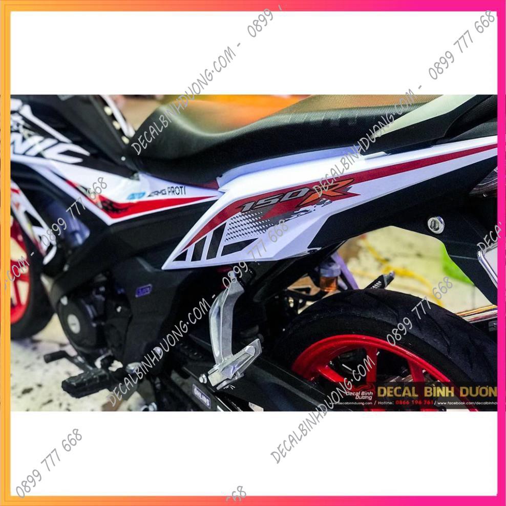 Tem Xe Sonic 150 Trắng Đỏ Đen