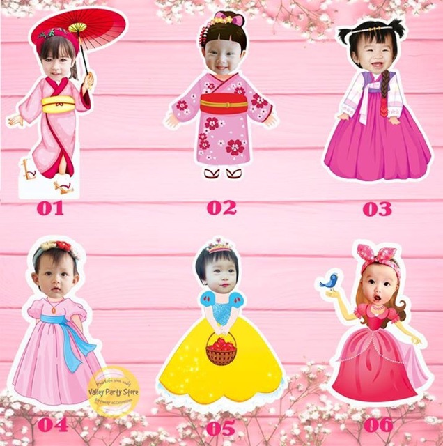 Hình chibi bé trai, chibi bé gái thiết kế 40cm trang trí sinh nhật, thôi nôi, đám cưới