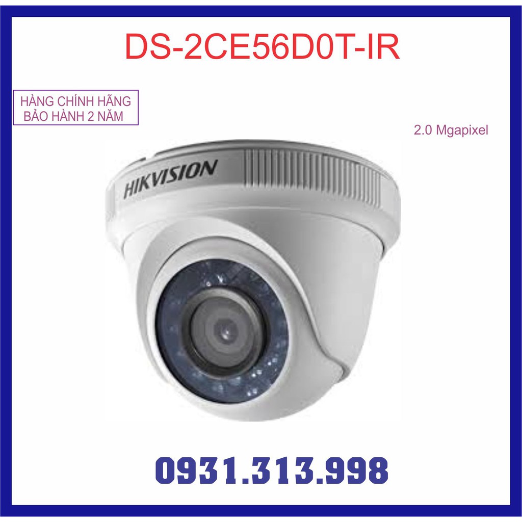 Camera HD-TVI HIKVISION DS-2CE56D0T-IR 2.0MP tầm xa hồng ngoại 20m