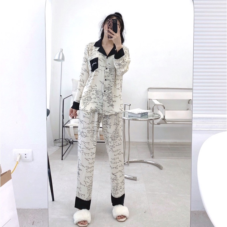 bộ pijama mặc nhà chất lụa mango | BigBuy360 - bigbuy360.vn